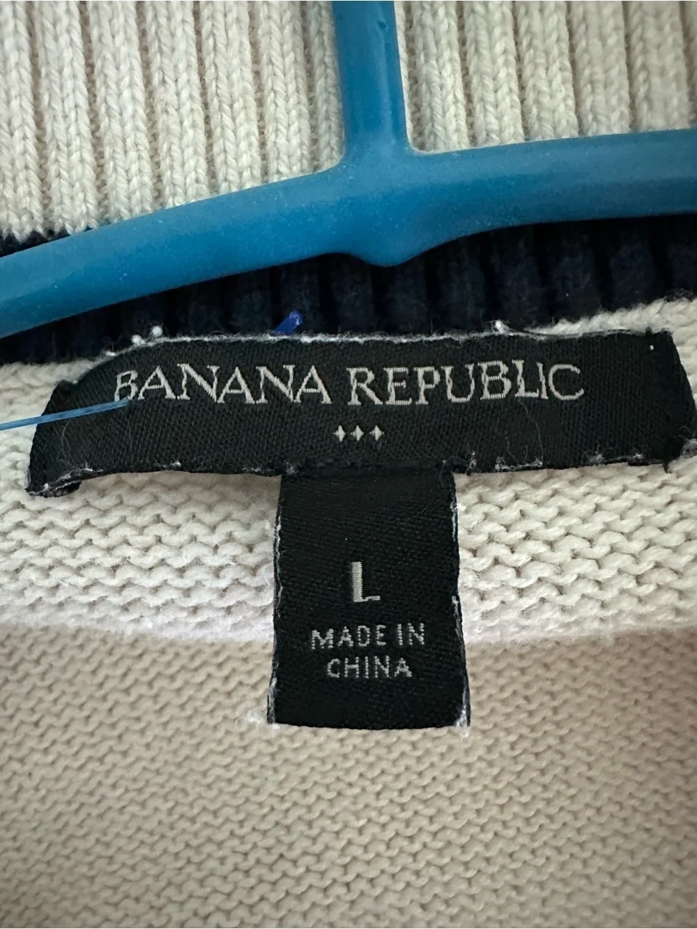 Banana Republic shawl collar cardigan cable knit pattern off-white color Large